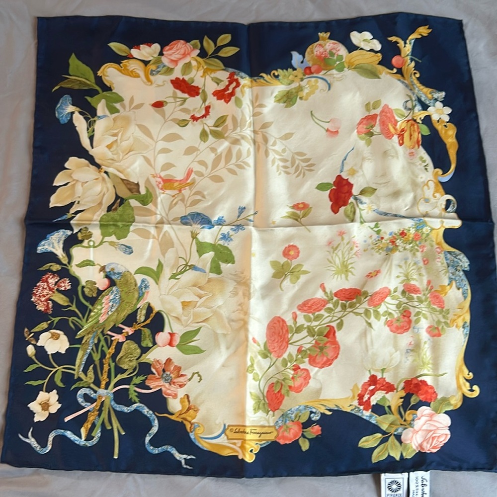 Authentic Ferragamo silk floral scarf